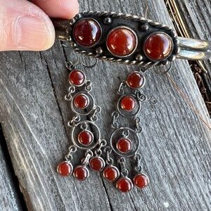 Matching sterling cuff bracelet and earrings